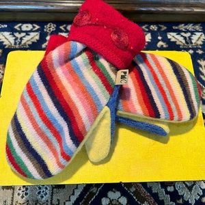 Wool Mittens, fleece lining, multicolor